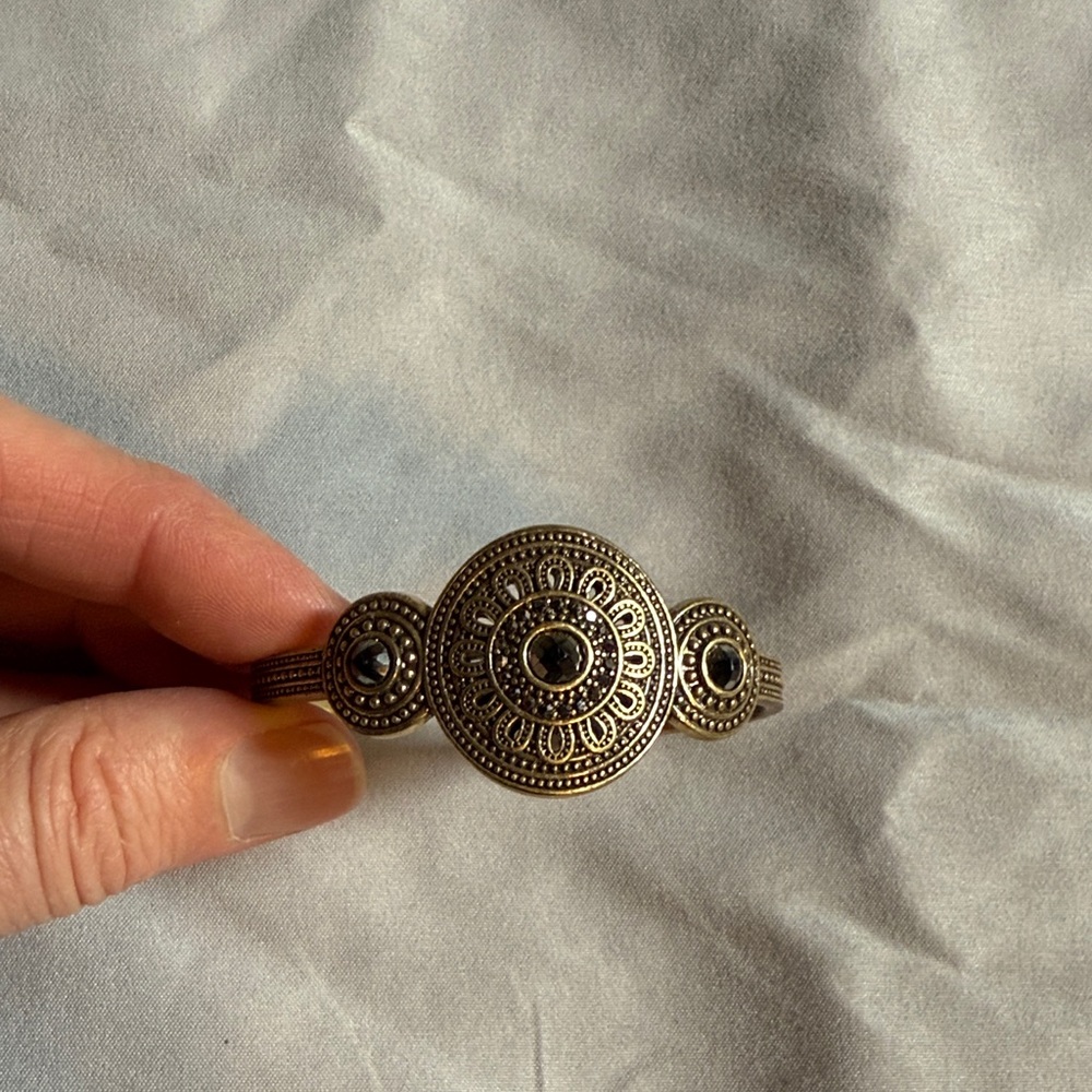 Lucky Brand Black and Gold Intricate Bracelet